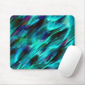 青からシアンに派手に染まり、赤い斑点が舞う マウスパッド (マウス)