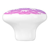 青からピンクのグラデーションの象のパターン セラミックノブ (側面)