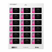 青からピンクへのグリッター/B&W/DIY名住所モノグラム ラベル (フルシート)