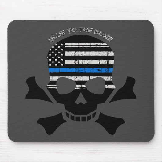 青からボーン（黒） マウスパッド (正面)