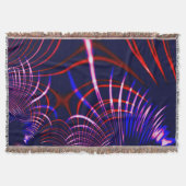 青から尖った曲線赤と白。ライラック? スローブランケット (正面)