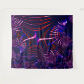 青から尖った曲線赤と白。ライラック? タペストリー (正面(横))