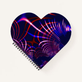 青から尖った曲線赤と白。ライラック? ノートブック