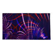 青から尖った曲線赤と白。ライラック? 枕カバー (裏面-左)