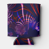 青から尖った曲線赤と白。ライラック? 缶クーラー (正面)