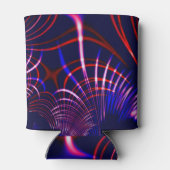 青から尖った曲線赤と白。ライラック? 缶クーラー (裏面)