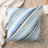 青から灰色ストライプの幅広い色のレース澄んのような クッション (ブランケット)