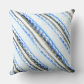 青から灰色ストライプの幅広い色のレース澄んのような クッション (裏面)