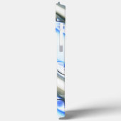 青から灰色ストライプの幅広い色のレース澄んのような Case-Mate iPhoneケース (裏面 / 左)