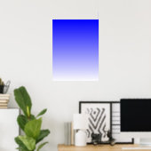 青から白へのグラデーション ポスター (ホームオフィス)