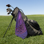 青から紫の色あせたテクスチャとデジタルスクラッチ ゴルフタオル (グリーン)