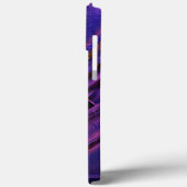 青から紫の色あせたテクスチャとデジタルスクラッチ Case-Mate iPhoneケース (裏面 / 左)