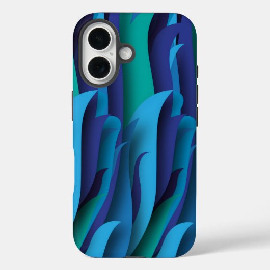 青から緑へのさまざまな色の波 Case-Mate iPhoneケース (裏面)