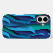 青から緑へのさまざまな色の波 Case-Mate iPhoneケース (裏面 (横))