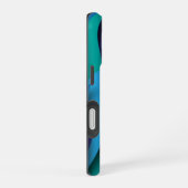 青から緑へのさまざまな色の波 iPhone 16ケース (右側面)