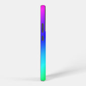 青から緑への斜めグラデーション 名前入れ可能 SAMSUNG GALAXYケース (右側面)