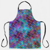 青から薄紫と3Dまたはピンクの赤い三角形に斑点 エプロン (正面)