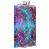 青から薄紫と3Dまたはピンクの赤い三角形に斑点 フラスク (右)