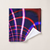 青から赤と白.ライラック? バスタオルセット (ウォッシュタオル)