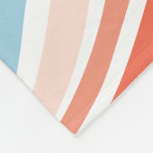 青から赤のグラデーションGroovy液体線パターン フリースブランケット (角)