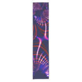 青から赤、ピンク、白の尖った曲線 ショートテーブルランナー (正面)