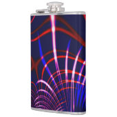 青から赤、白、ピンクの尖った曲線 フラスク (左)