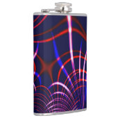 青から赤、白、ピンクの尖った曲線 フラスク (右)