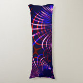 青から赤、白、ピンクの尖った曲線 ボディピロー (正面縦)