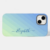 青から黄色へのグラデーション・スクリプトモノグラム Case-Mate iPhoneケース (裏面 (横))