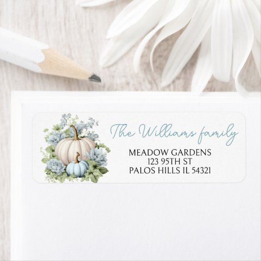 青かわいいカボチャ男の赤ちゃんシャワー差出人住所 ラベル (インサイチュ)