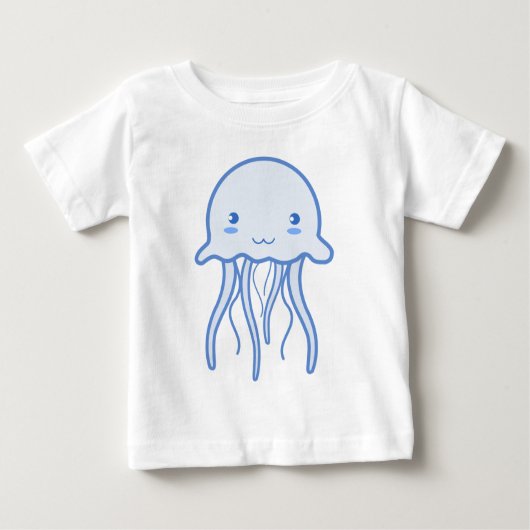 青かわいいクラゲ ベビーTシャツ (正面)