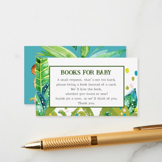 青かわいいサルベビーブックリクエスト エンクロージャーカード (正面/裏面インサイチュ)