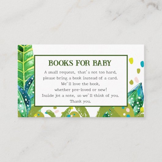 青かわいいサルベビーブックリクエスト エンクロージャーカード (正面)