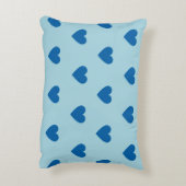 青かわいいシンプルハートパターン アクセントクッション (裏面(縦))
