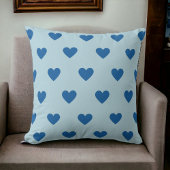 青かわいいシンプルハートパターン クッション