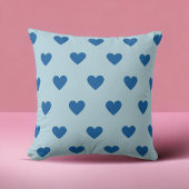 青かわいいシンプルハートパターン クッション