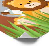 青かわいいジャングルの赤ちゃん動物のポスター ポスター (角)