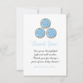 青かわいいドーナツ男の子の赤ちゃんシャワー サンキューカード (正面)