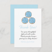 青かわいいドーナツ男の子の赤ちゃんシャワー サンキューカード (正面/裏面)