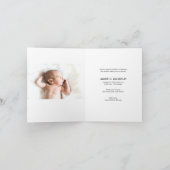 青かわいいペンギンベビー写真ありがとう 案内状 (内部)