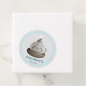 青かわいい団子ベビシャワーメッセージカード フェイバータグ (インサイチュ)