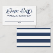 青かわいい書モダン道おむつラッフルゲーム エンクロージャーカード (正面/裏面)