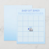 青かわいい象の男の赤ちゃんシャワービンゴゲーム (正面/裏面)