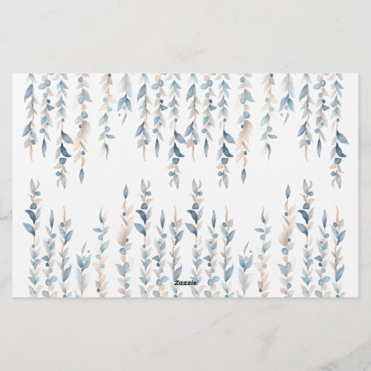 青かわいいboho男の子の赤ちゃんシャワーアドバイスウィッシュカード 便箋 (裏面)