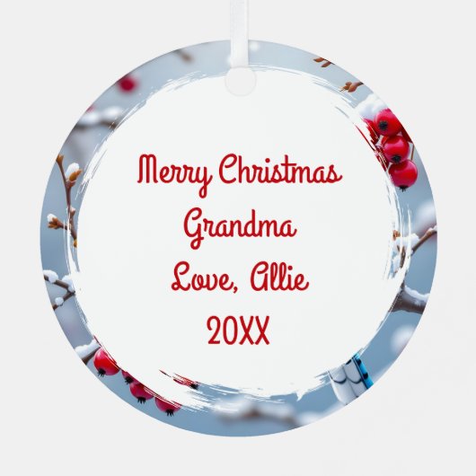 青かわいらしいカケス | クリスマスパーソナライズされた メタルオーナメント (裏面)