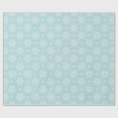 青かわいらしいクリスマススノーフレークの贈り物ラップ ラッピングペーパー (フラット)