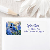 青かわいらしいジェイとライラックパーソナライズされた ラベル (インサイチュ)