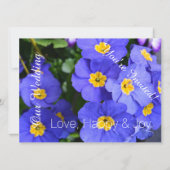 青かわいらしい庭の花クリスチャン結婚ズ 招待状 (裏面)