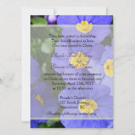 青かわいらしい庭の花クリスチャン結婚ズ 招待状