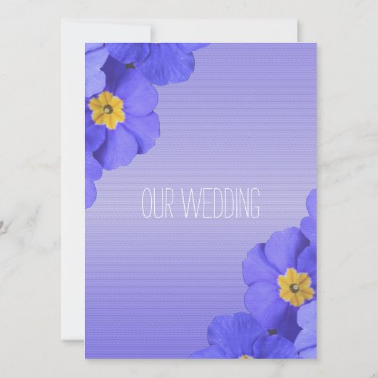 青かわいらしい庭の花クリスチャン、宗教的 招待状 (裏面)